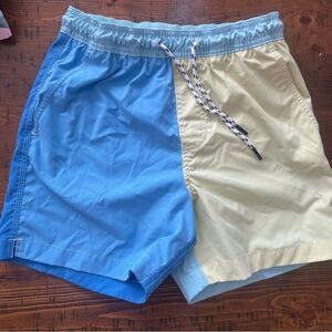American Eagle Outfitters Blue and Beige Swim Shorts